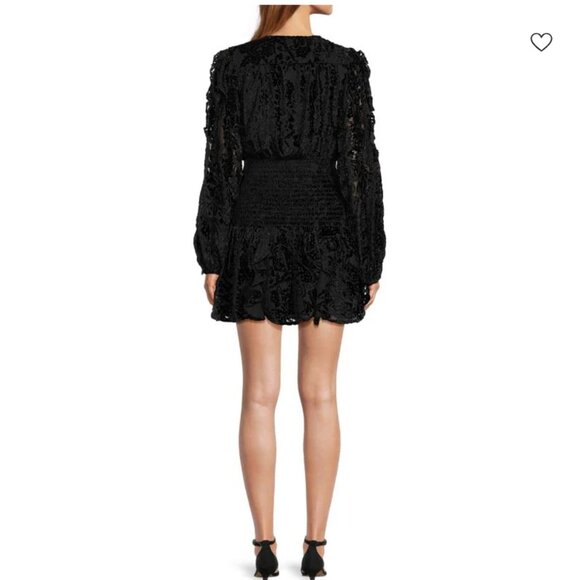 Rococo Sand Sade Lace Trim Mini Dress in Black NWT - Picture 3 of 12